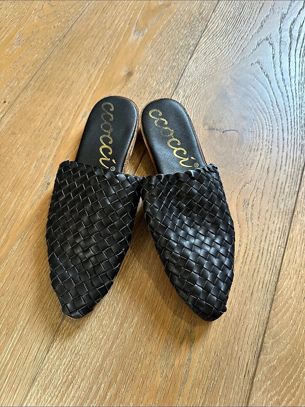 Ccocci Monaco Woven Mules Black Pointed-Toe